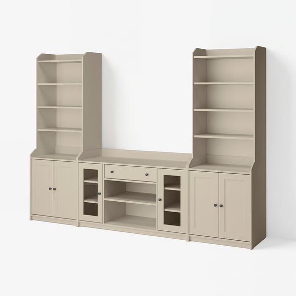HAUGA Storage combination, beige, 279x46x199 cm