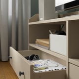 HAUGA TV bench, beige, 138x36x54 cm