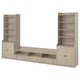 HAUGA TV/storage combination, beige, 346x46x199 cm