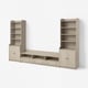 HAUGA TV/storage combination, beige, 346x46x199 cm