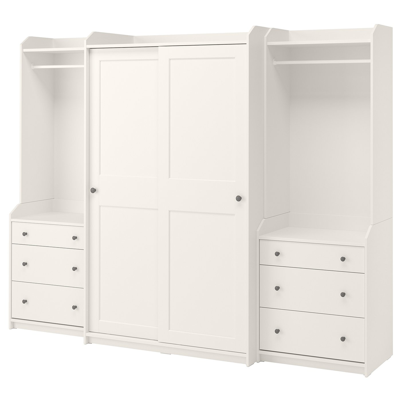 HAUGA wardrobe combination, white, 258x55x199 cm - IKEA