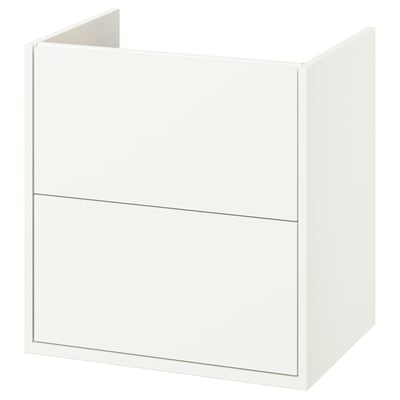 Havbaeck white bathroom cabinet, clean lines, full drawers.