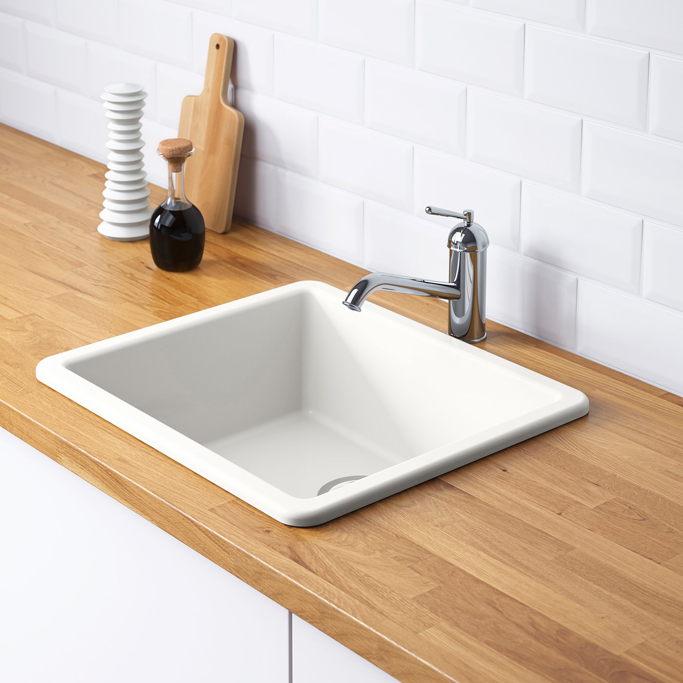 HAVSEN inset sink, 1 bowl, white, 53x47 cm - IKEA