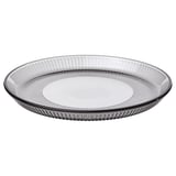 HAVSGÄDDA Side plate, stripe pattern/grey, 21 cm