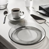 HAVSGÄDDA Side plate, stripe pattern/grey, 21 cm