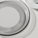 HAVSGÄDDA Side plate, stripe pattern/grey, 21 cm