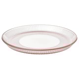 HAVSGÄDDA Side plate, stripe pattern/pink, 21 cm