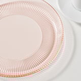 HAVSGÄDDA Side plate, stripe pattern/pink, 21 cm