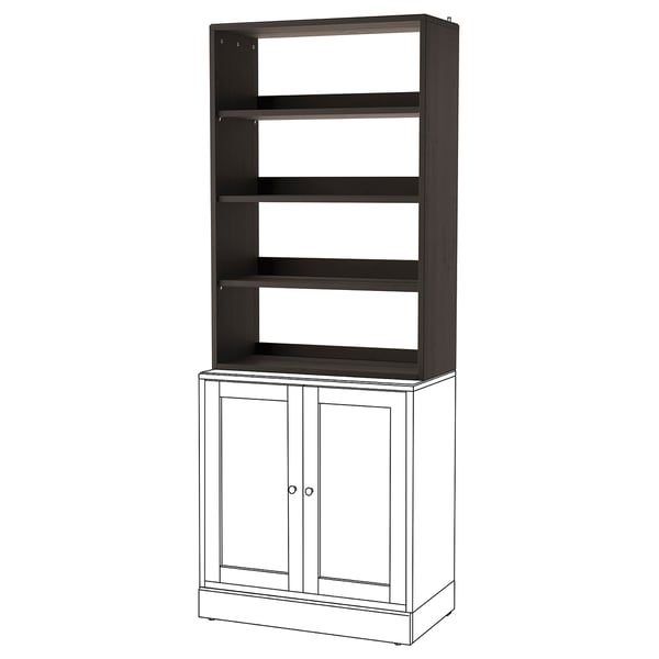 HAVSTA Shelving unit, dark brown, 81x35x123 cm