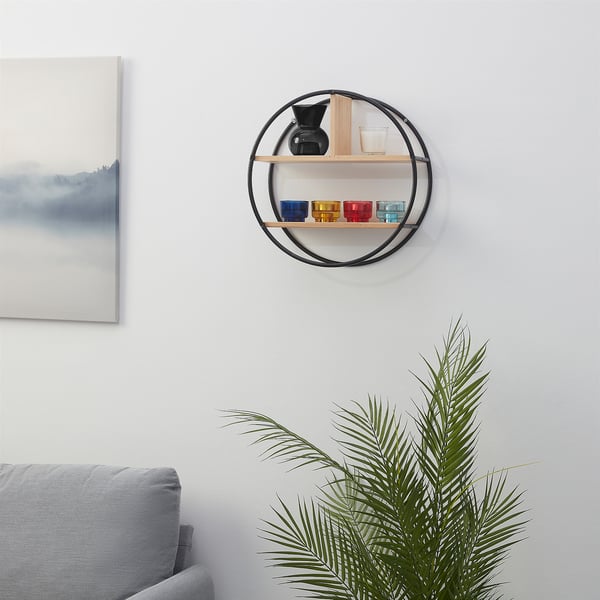 HEDEKAS Display shelf, round/bamboo, 40 cm