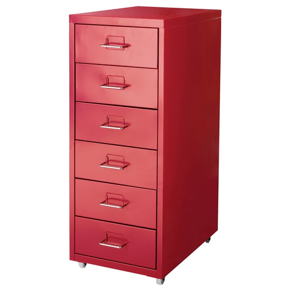 Helmer Drawer Unit On Castors Red Ikea