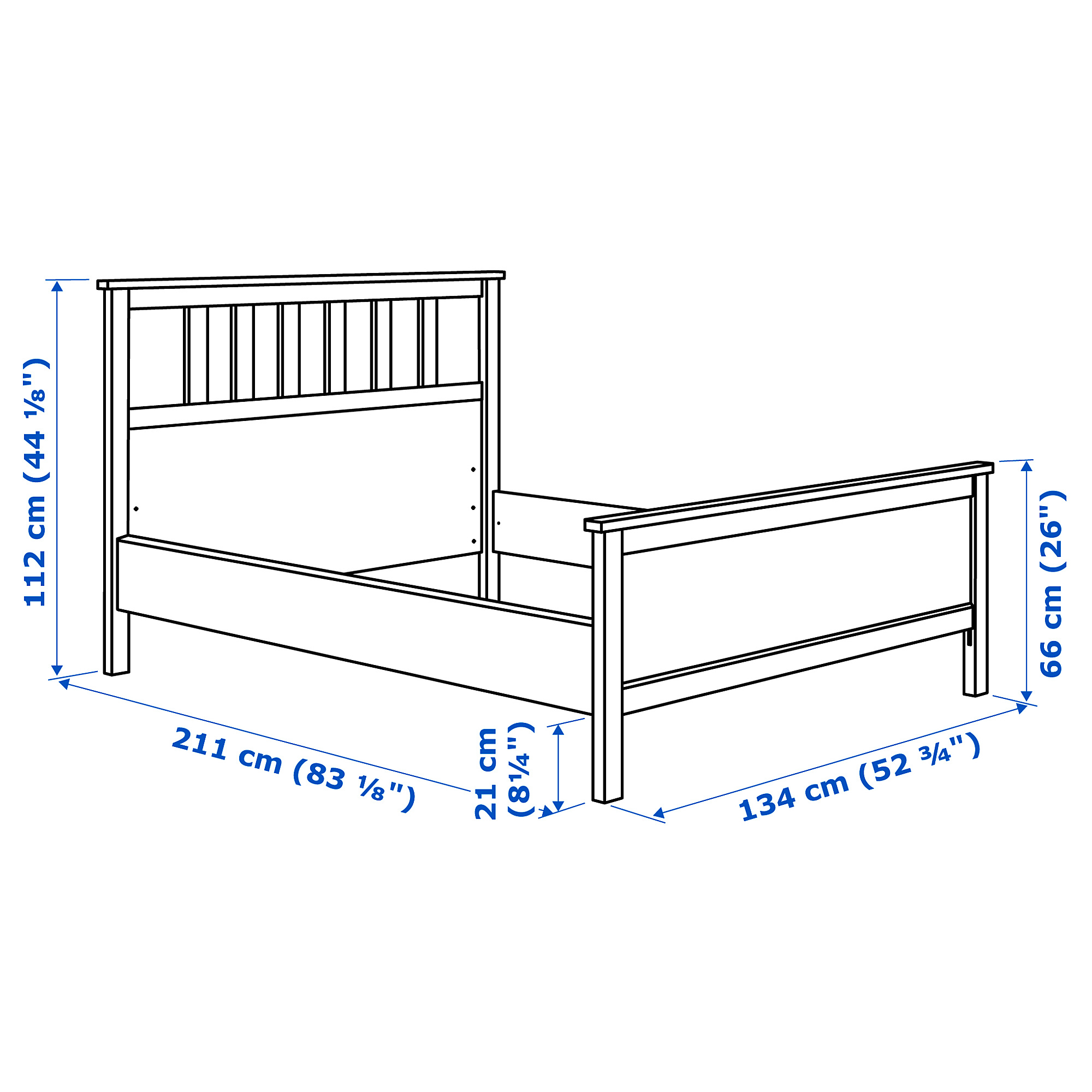 HEMNES Bed frame white stain/Luröy IKEA