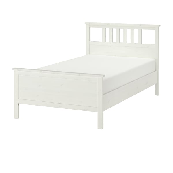 HEMNES Bed frame, white stain/Luröy, 120x200 cm