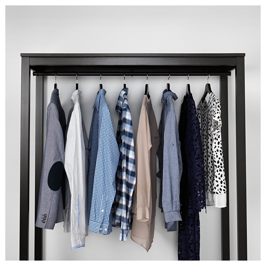 HEMNES Open wardrobe, blackbrown, 120x50x197 cm IKEA