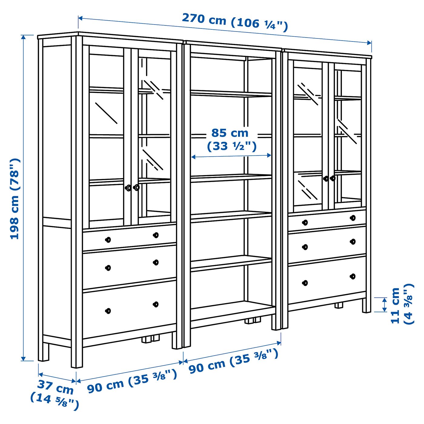 HEMNES storage combination w doors/drawers, black-brown/light HEMNES storage combination w doors/drawers, black-brown/light