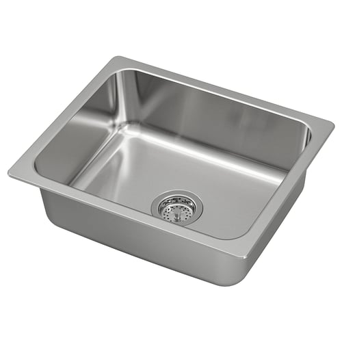 HILLESJÖN stainless sink, sleek & rectangular, modern design.