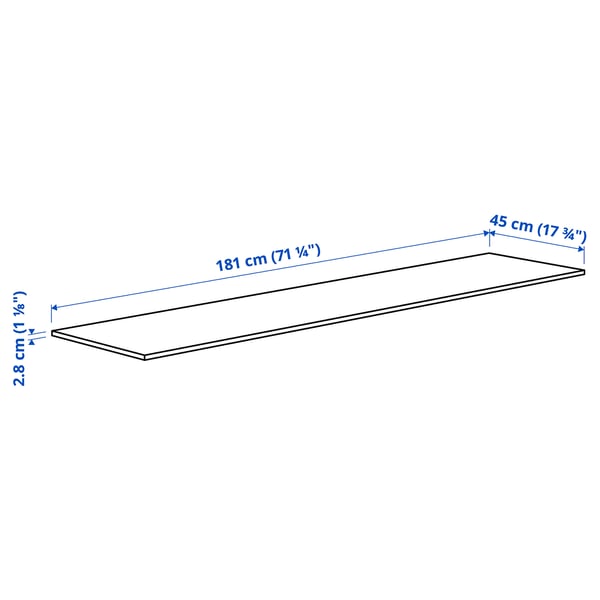 HOLMARED Worktop, bamboo/veneer, 181x45x2.8 cm