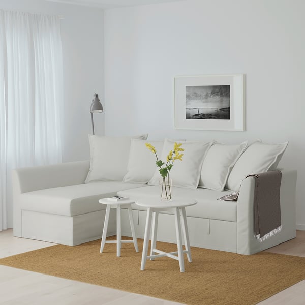 Holmsund Corner Sofa Bed Orrsta Light White Grey Ikea