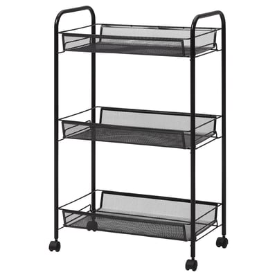 HORNAVAN Trolley, black, 26x48x77 cm