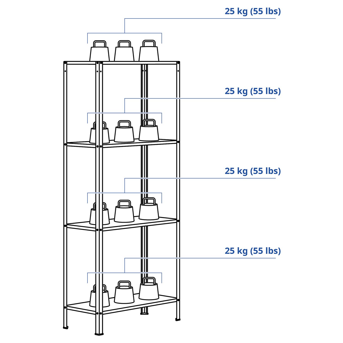 HYLLIS shelving unit, in/outdoor, 60x27x140 cm - IKEA
