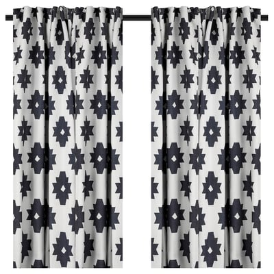 IDALENA Room darkening curtains, 1 pair, black, 145x250 cm