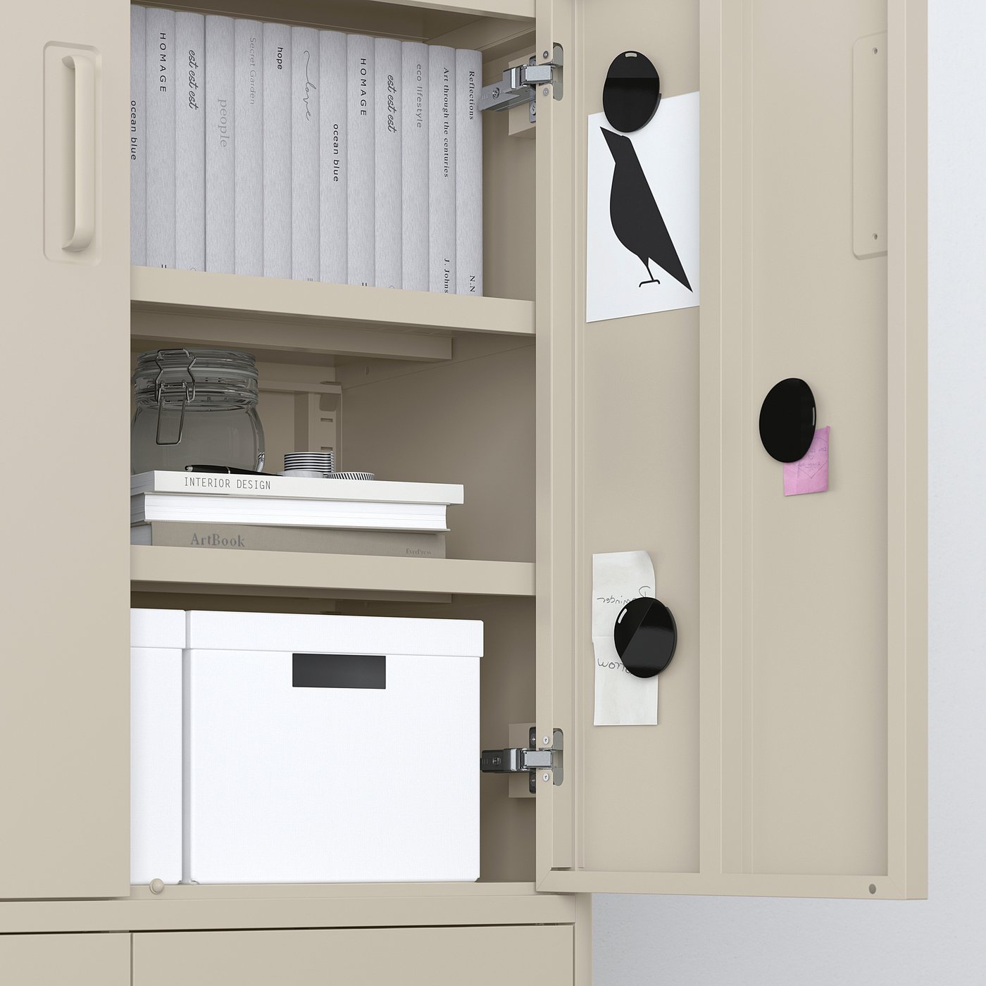 IDÅSEN cabinet with doors and drawers, beige, 80x47x119 cm - IKEA