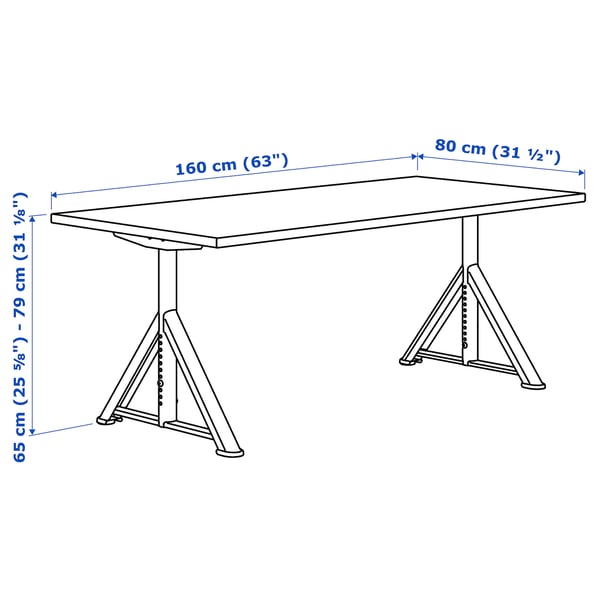 IDÅSEN Desk, brown/beige, 160x80 cm