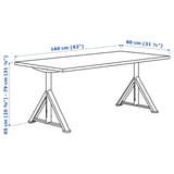 IDÅSEN Desk, brown/beige, 160x80 cm