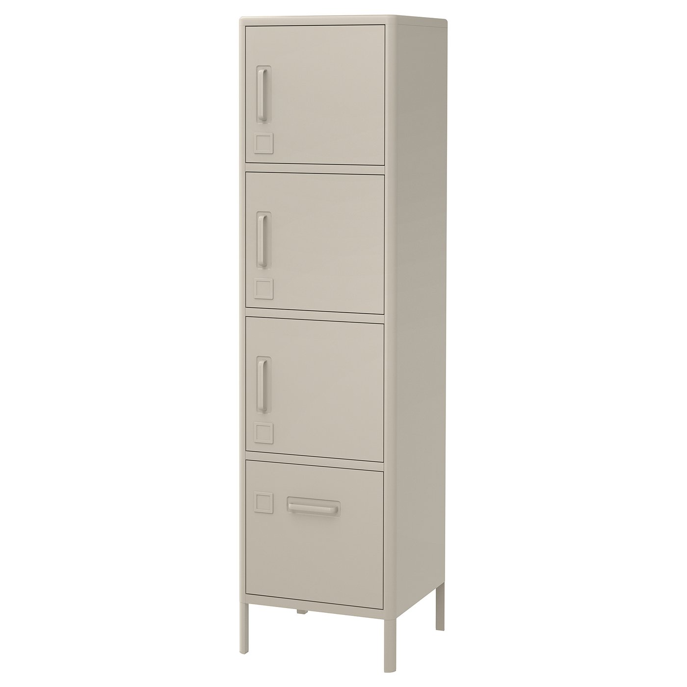 IDÅSEN high cabinet with drawer and doors, beige, 45x172 cm