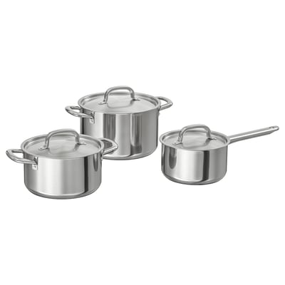 ANNONS 5-piece cookware set, glass/stainless steel - IKEA