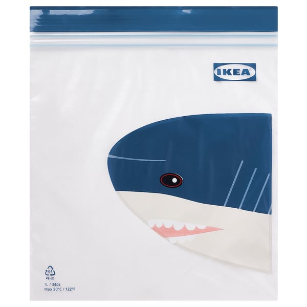 ISTAD Resealable bag, blue/shark, 1 l