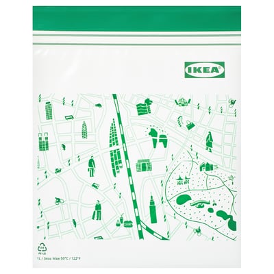 ISTAD Resealable bag, green, 1 l