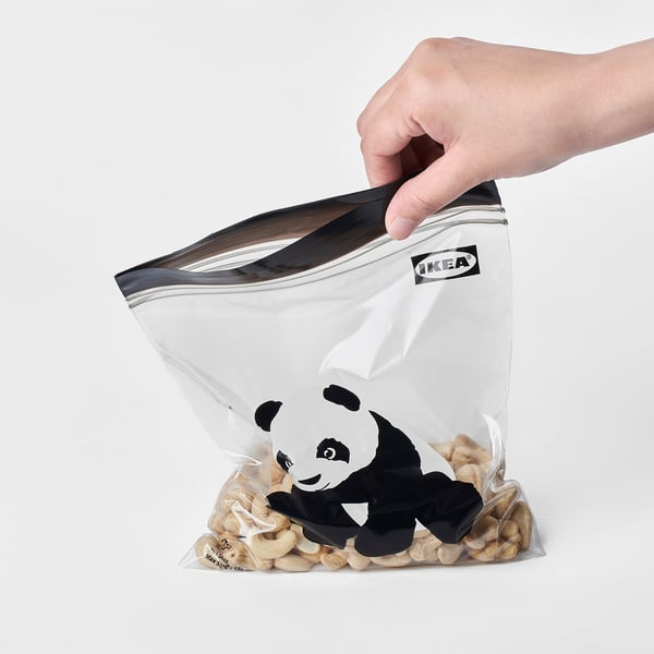 ISTAD resealable bag, panda, 1 l IKEA