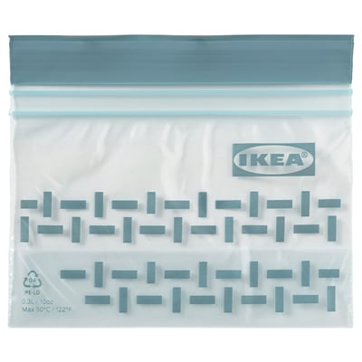 ISTAD Resealable bag, patterned/grey-green, 0.3 l