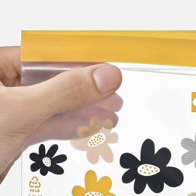 ISTAD Resealable bag, patterned yellow, 0.2 l