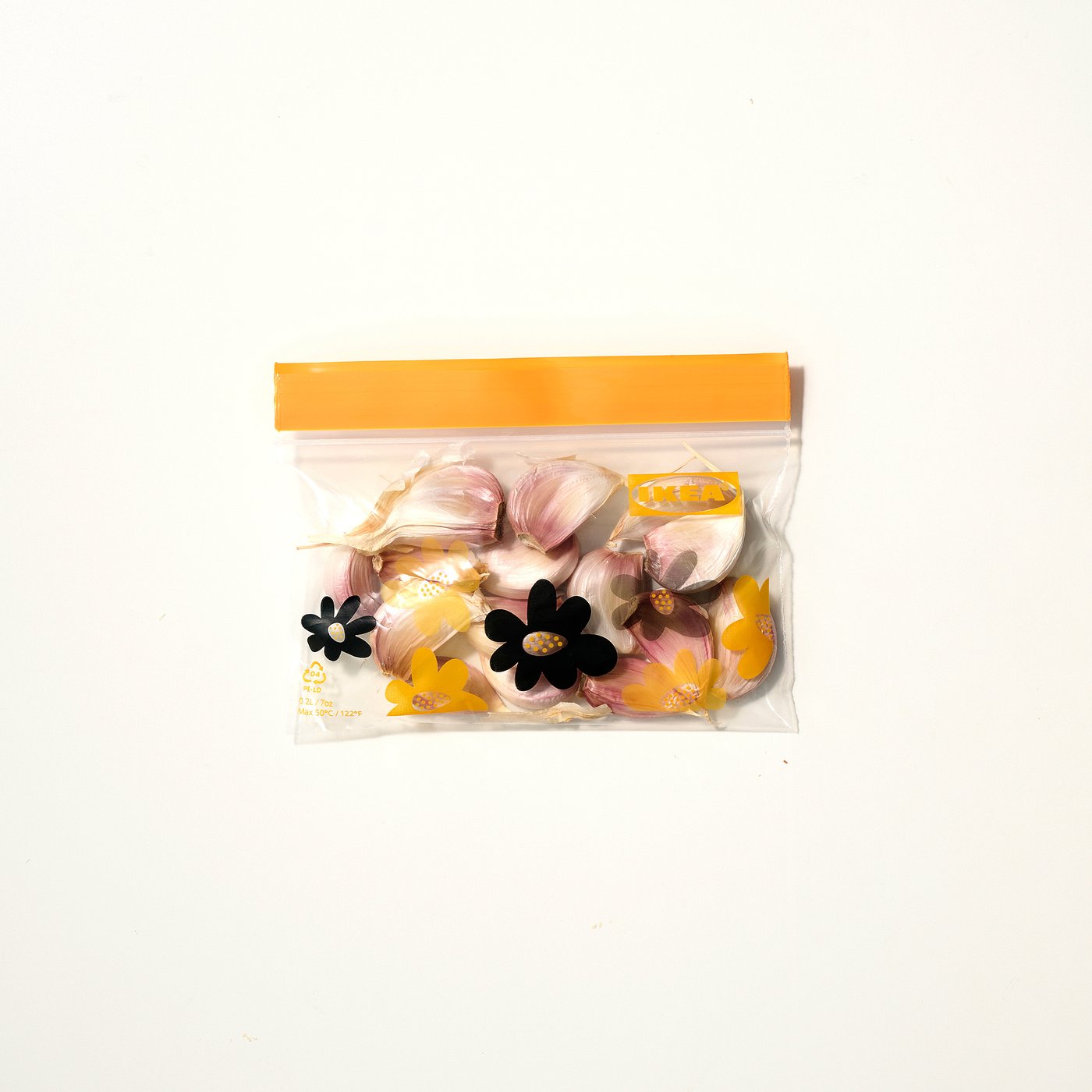 ISTAD resealable bag, patterned yellow, 0.2 l - IKEA