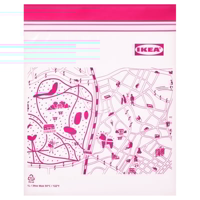 ISTAD Resealable bag, pink, 1 l