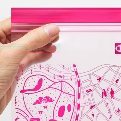 ISTAD Resealable bag, pink, 1 l