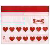 ISTAD Resealable bag, red/heart, 0.3 l