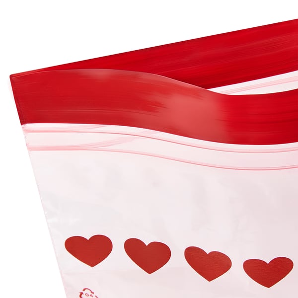 ISTAD Resealable bag, red/heart, 0.3 l