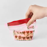 ISTAD Resealable bag, red/heart, 0.3 l