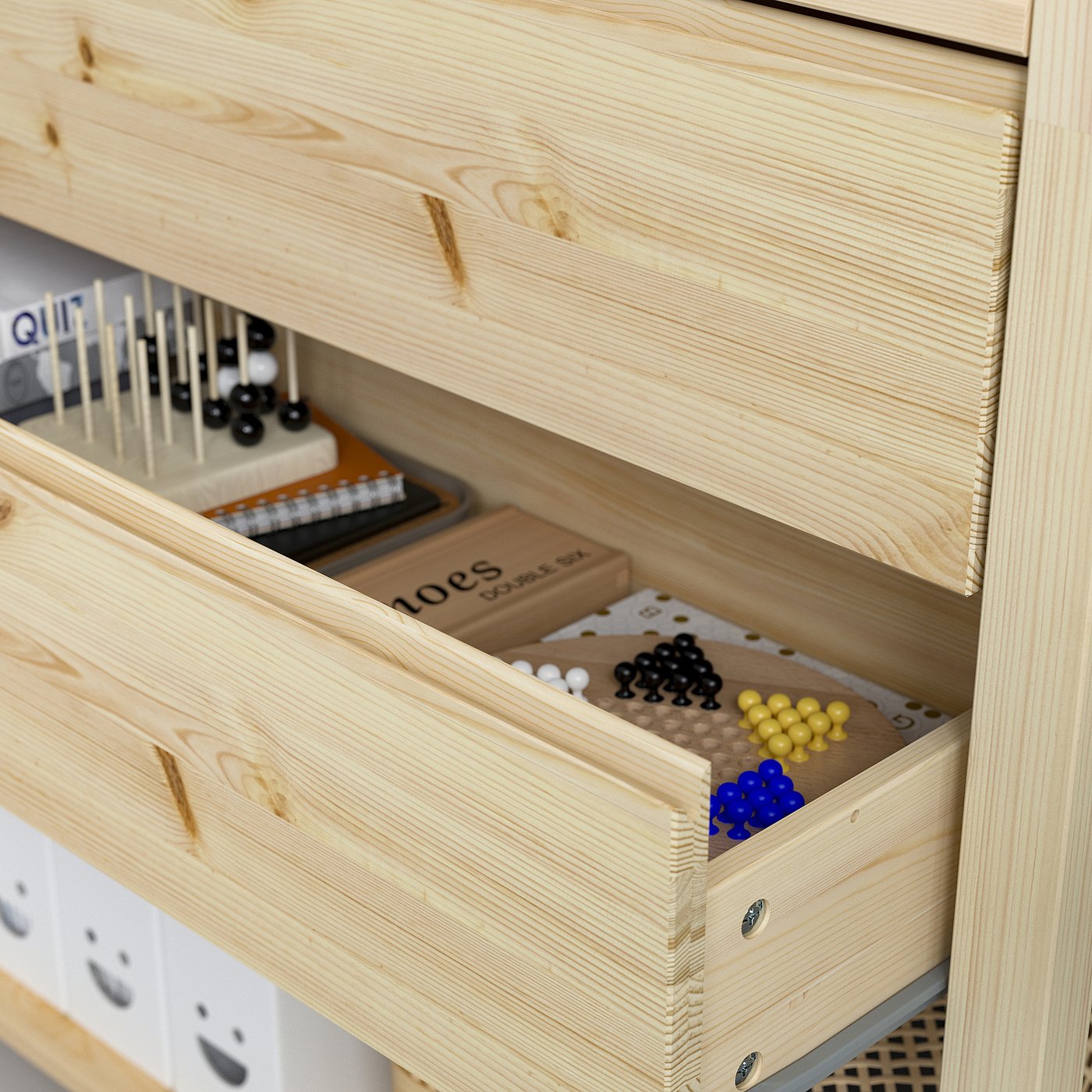 IVAR 1 section, pine/with 5 shelves with 2 drawers, 89x30x179 cm