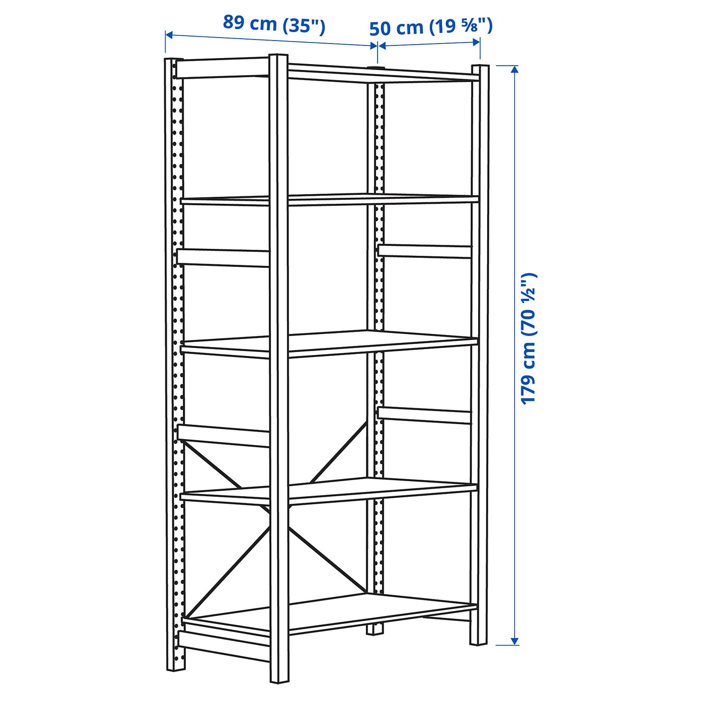 IVAR shelving unit, pine, 89x50x179 cm - IKEA