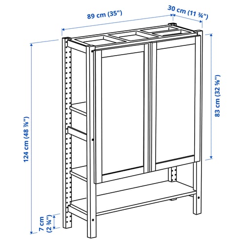 Illustration with measurements for the product: IVAR.
