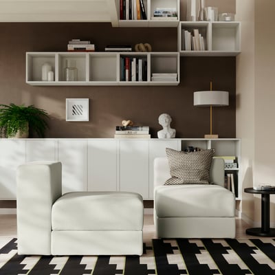 JÄTTEBO 1-seat module with storage, Axvall off-white