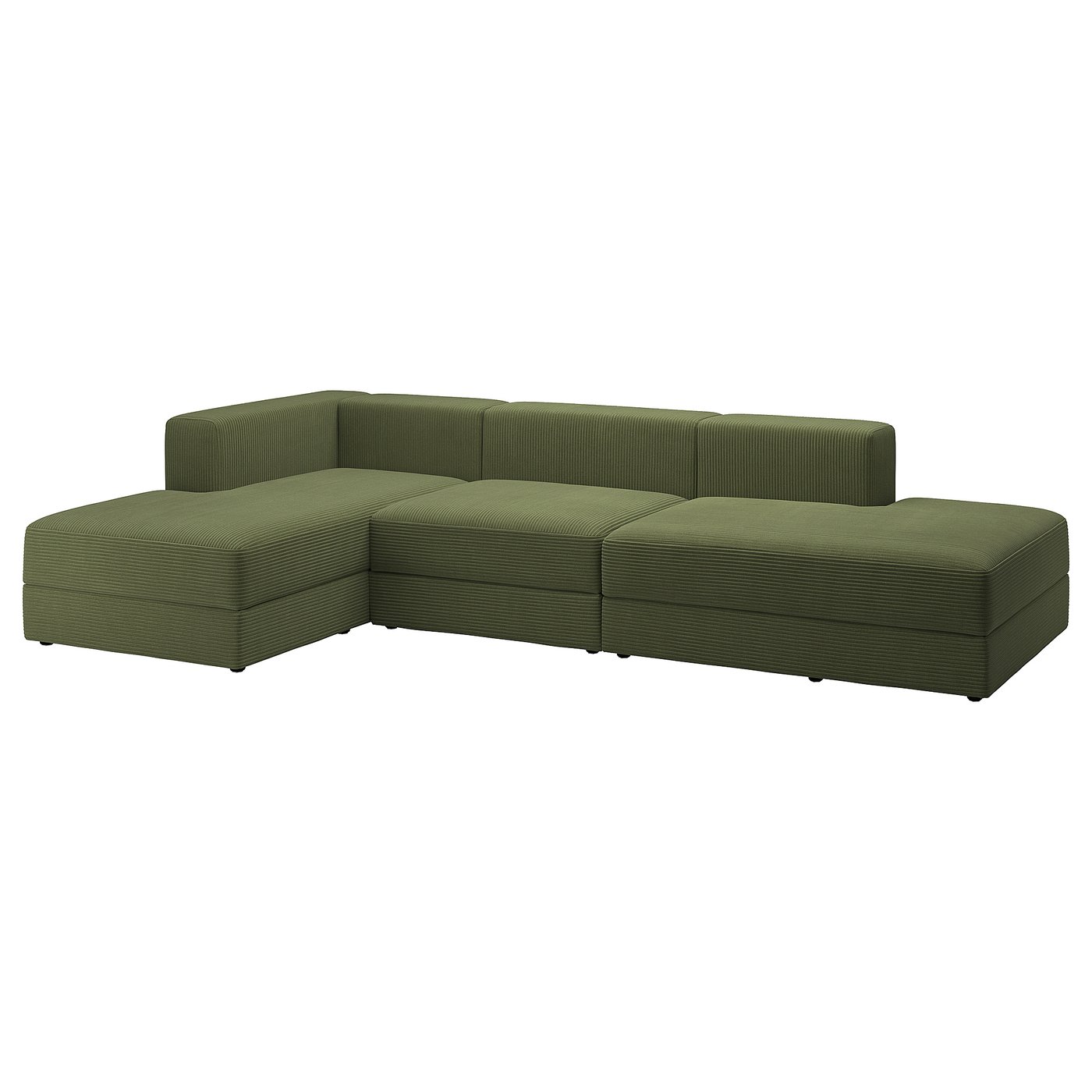 JÄTTEBO 3,5-seat mod sofa w chaise longues, Samsala dark yellow