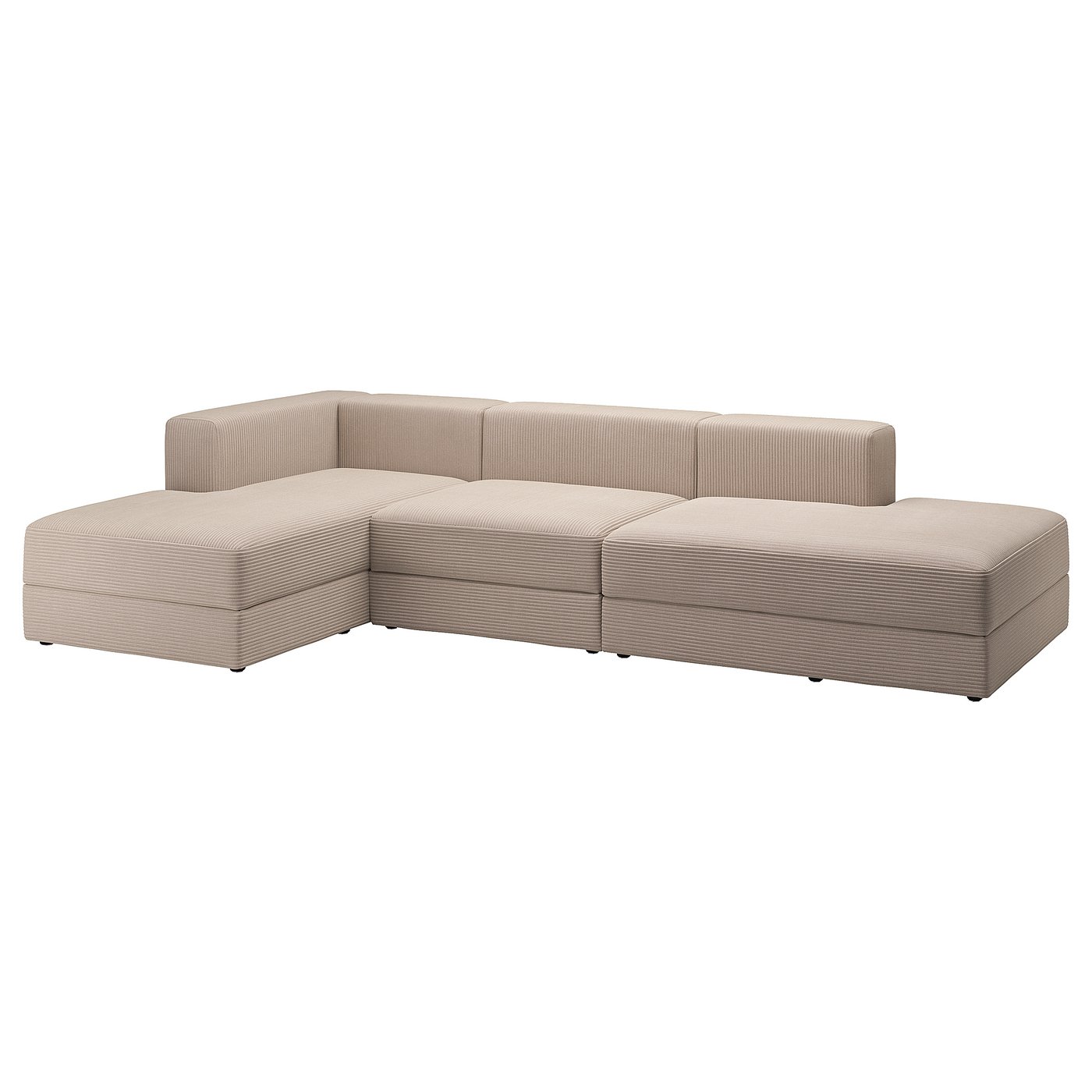 JÄTTEBO 3,5-seat mod sofa w chaise longues, Samsala grey-beige - IKEA