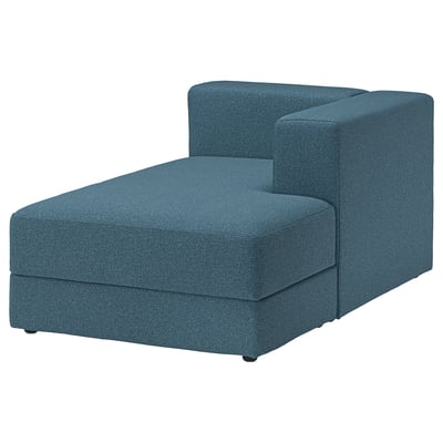 JÄTTEBO Chaise longue module, right, with armrest/Axvall dark grey-blue