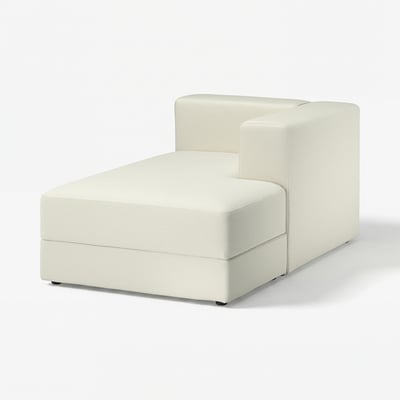 JÄTTEBO Chaise longue module, right, with armrest/Axvall off-white
