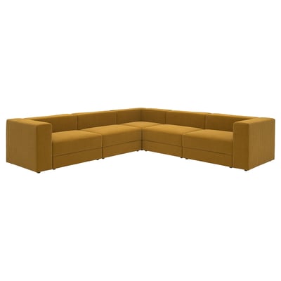 JÄTTEBO Modular corner sofa, 6 seat, Samsala yellow-brown